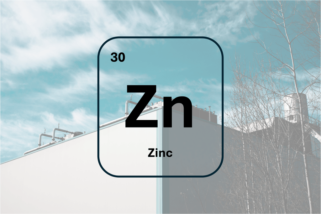 Zinc tableau des éléments sur fond industriel